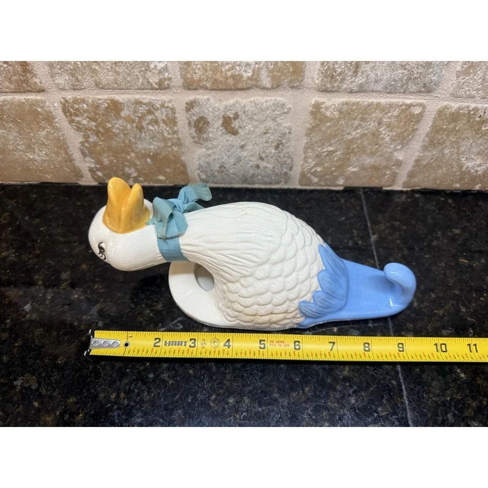 Vintage White Ceramic Duck Head‎ Yellow Beak Towel Holder Wall Mount Hanger